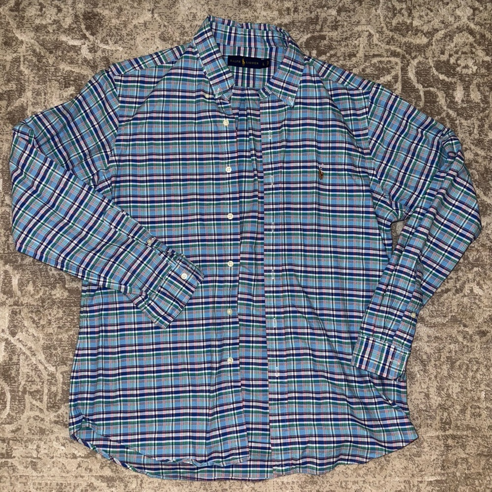 Ralph Lauren Men's Blue Plaid Shirt